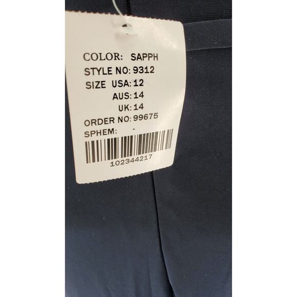 Sorella Vita Simple Bridesmaid Sapphire Blue Dress Womens Size 12 Style 9312 New - Picture 5 of 8